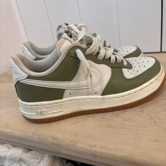 Nike Other - Nike Air Force 1 Olive and White Shoes